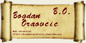 Bogdan Oraovčić vizit kartica